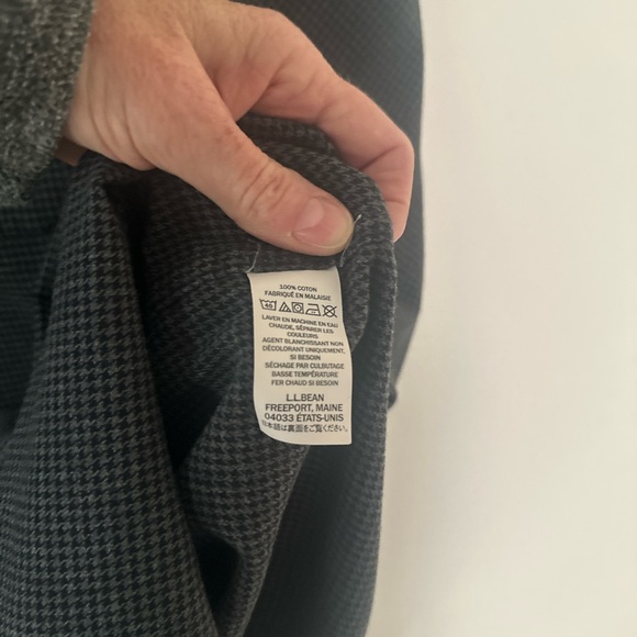 L.L. Bean Houndstooth Flannel Button down Shirt - Picture 4 of 5